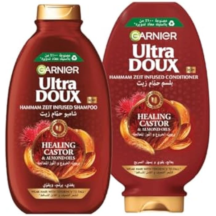 Garnier Ultra Doux Castor & Almond Oils Strengthening Shampoo, 400 ml + conditioner 360 ml - Image 1
